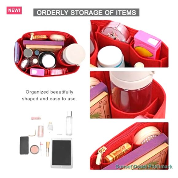 Felt Purse Organizer Insert with Multiple Pockets - Picture 5 of 6